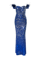 Off Shoulder Feather Mermaid Dress